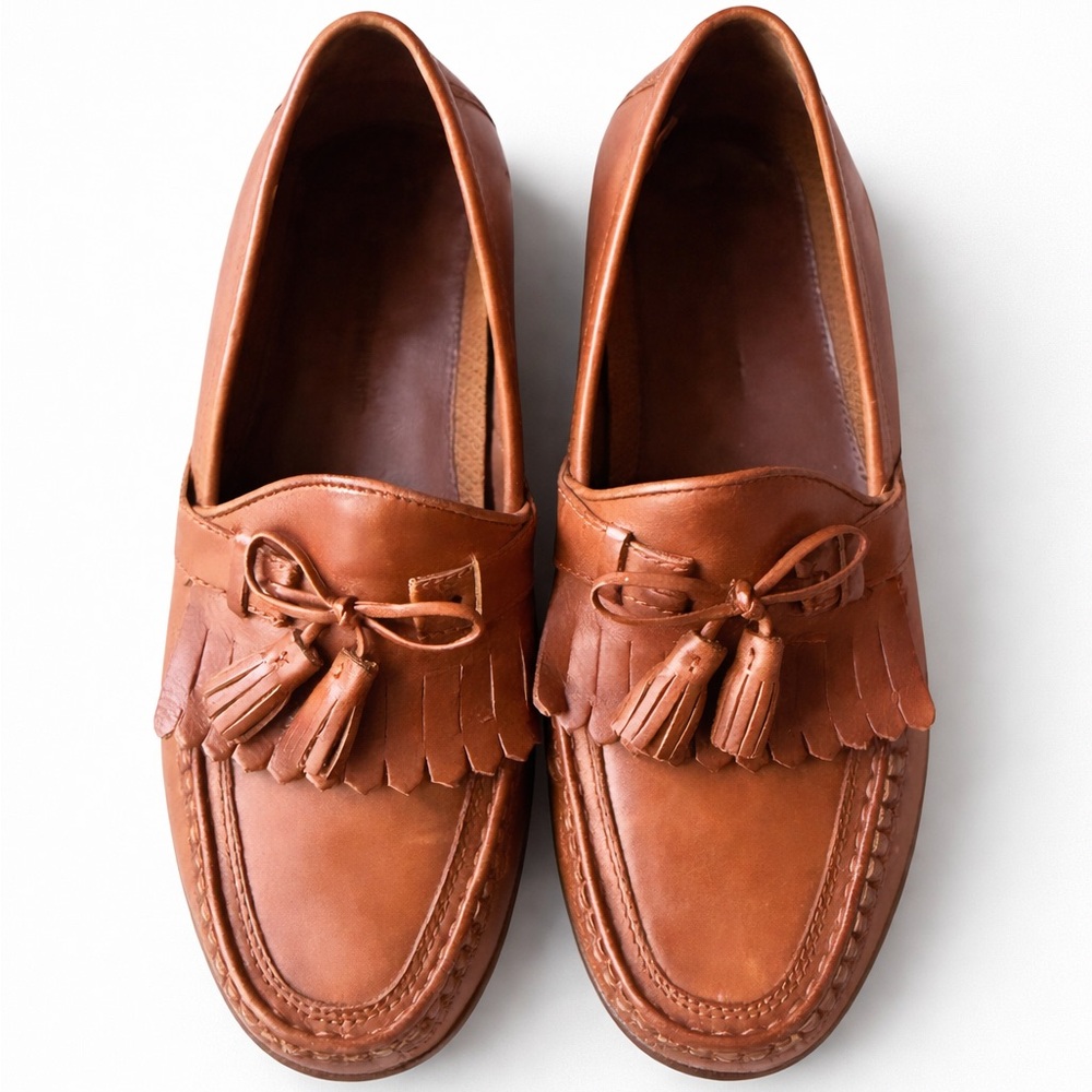 Johnston & Murphy brown leather Slip On business tassel Loafers Mens  9 grandpa